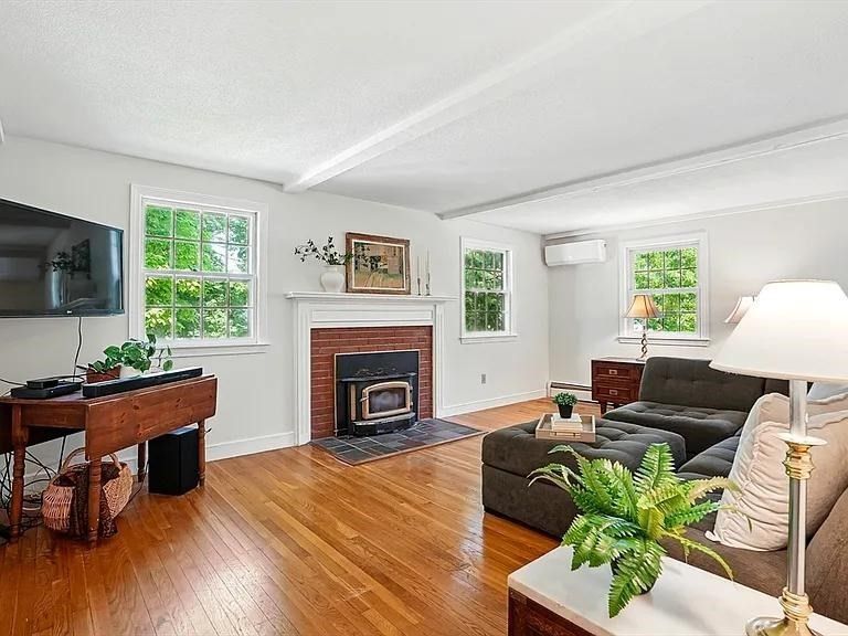 Fireplace, Interior, Living room, Wood Texture Flooring