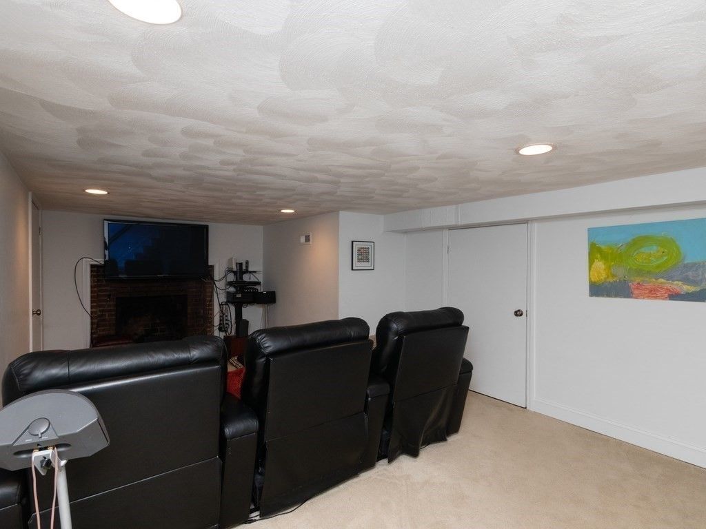 Home Theatre Room, Fireplace, Interior, Recessed Lighting, Theatre Room