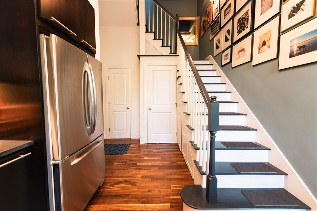 Interior, Kitchen, Stainless Steel Appliances, Washer, Wood Texture Flooring