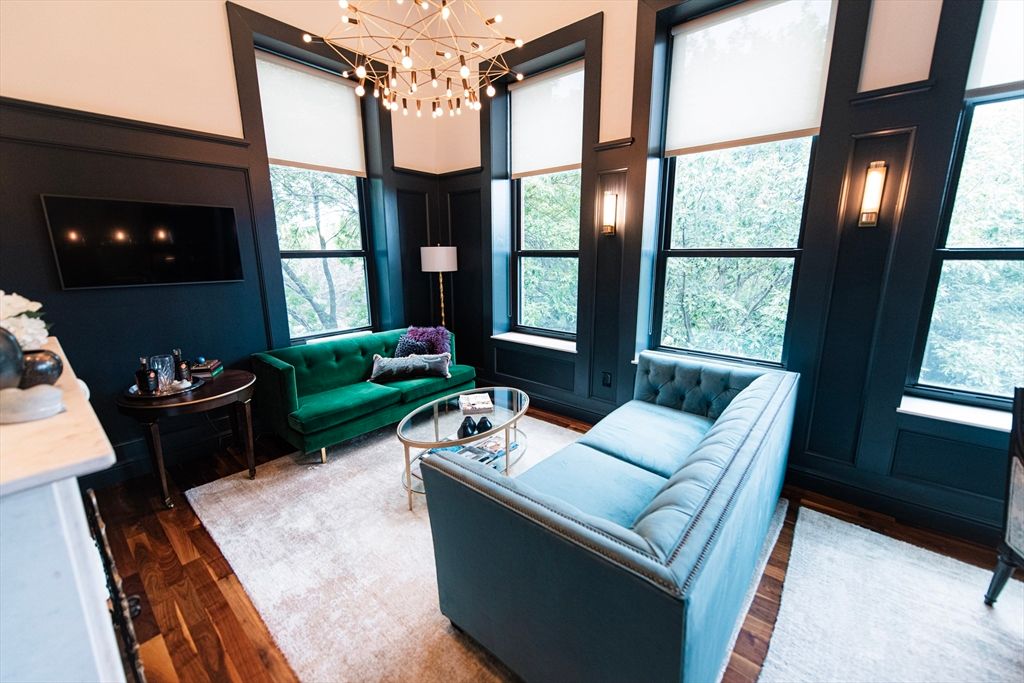 Interior, Living room, Pendant Lights, Wood Texture Flooring