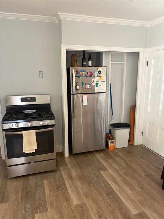 Interior, Kitchen, Stainless Steel Appliances, Wood Texture Flooring
