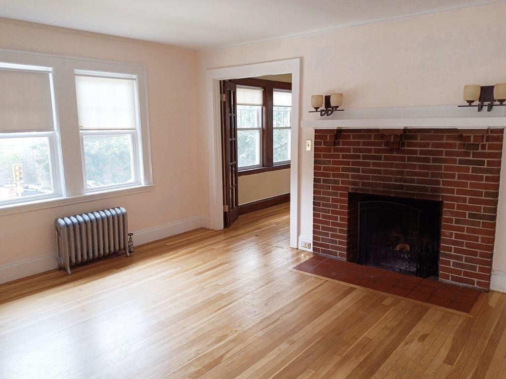 Empty room, Fireplace, Interior, Wood Texture Flooring