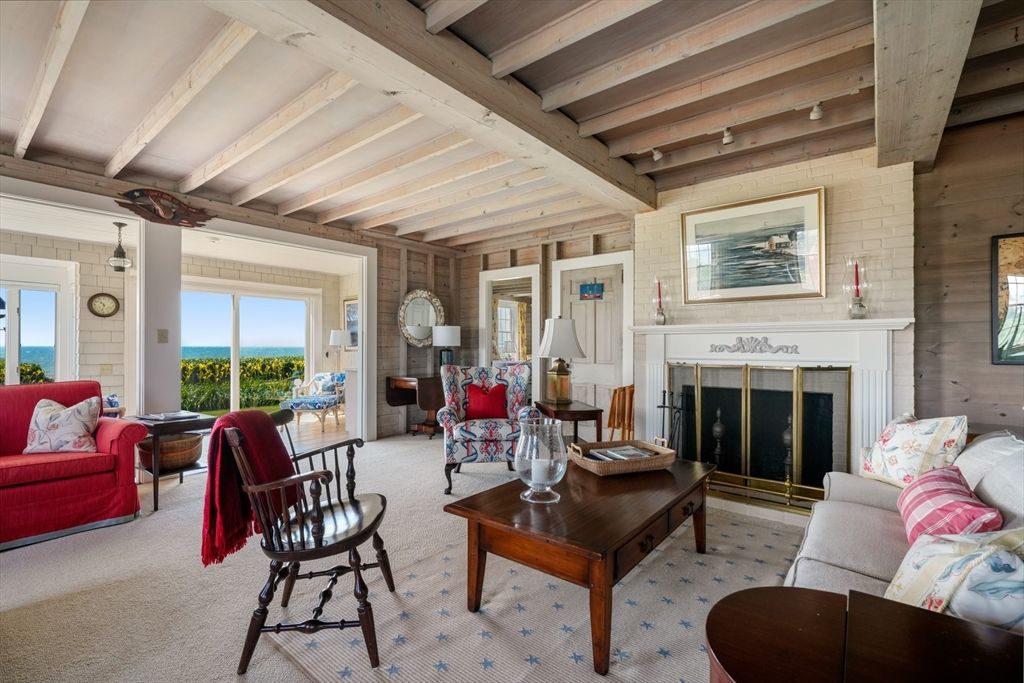 Fireplace, Interior, Living room, Water, Wooden Beams, Wooden Walls