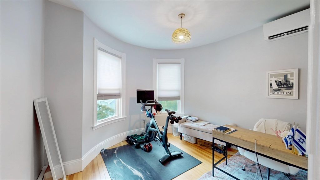 Fitness Equipment, Home Office, Interior, Wood Texture Flooring