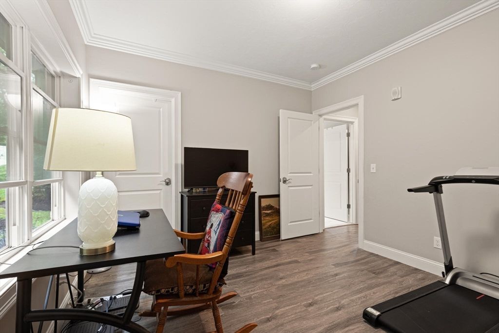 Fitness Equipment, Home Office, Interior, Wood Texture Flooring