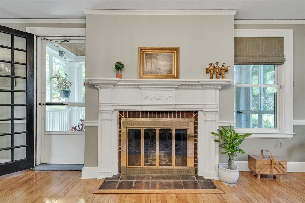 Fireplace, Interior, Wood Texture Flooring