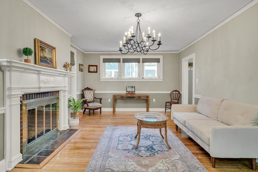 Chandelier, Fireplace, Interior, Living room, Wood Texture Flooring