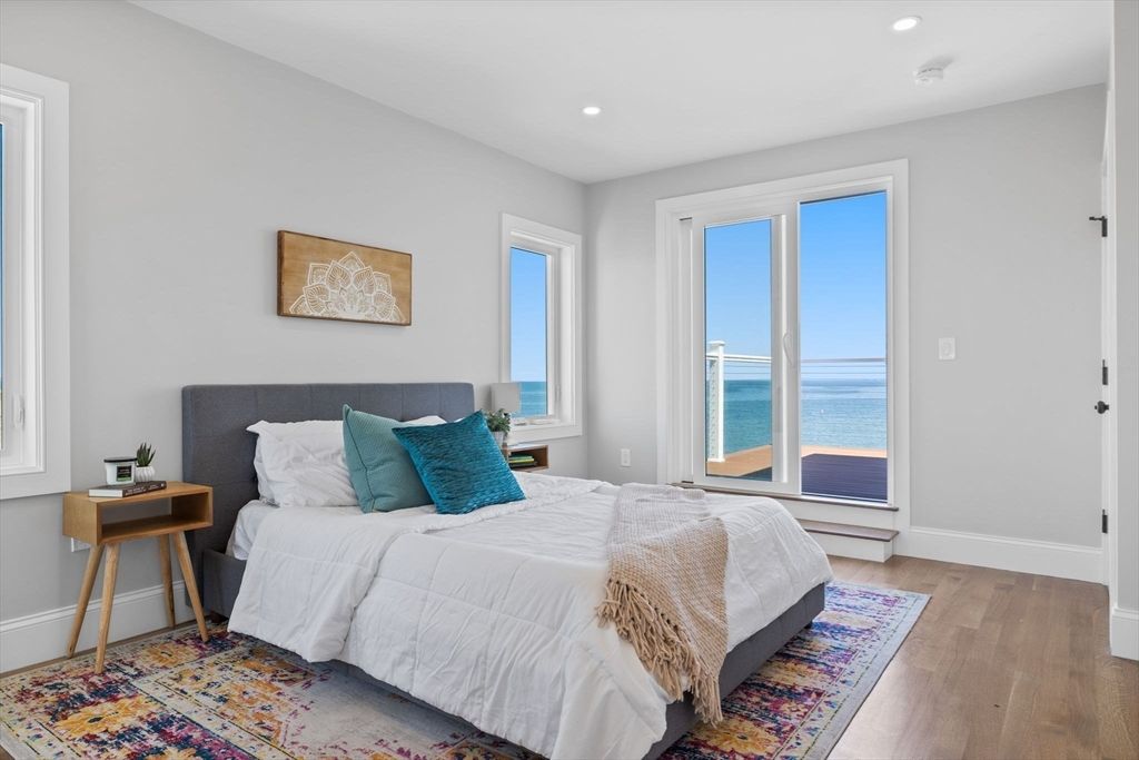 Bedroom, Interior, Recessed Lighting, Water, Wood Texture Flooring