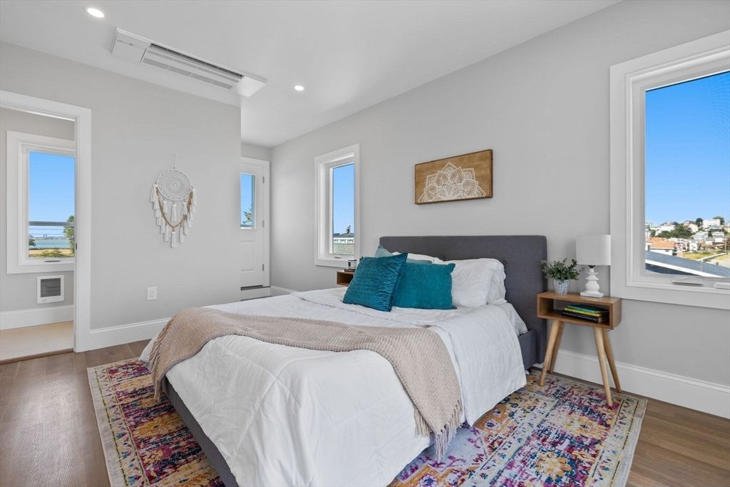 Bedroom, Interior, Recessed Lighting, Water, Wood Texture Flooring