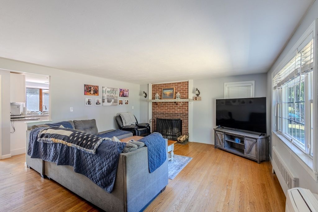 Fireplace, Interior, Living room, Stone Walls, Wood Texture Flooring