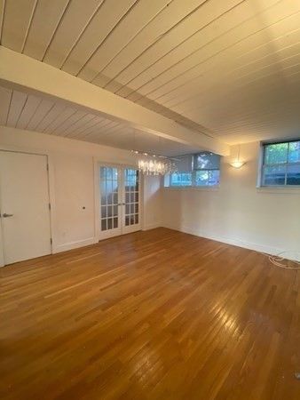 Chandelier, Empty room, Interior, Wood Texture Flooring