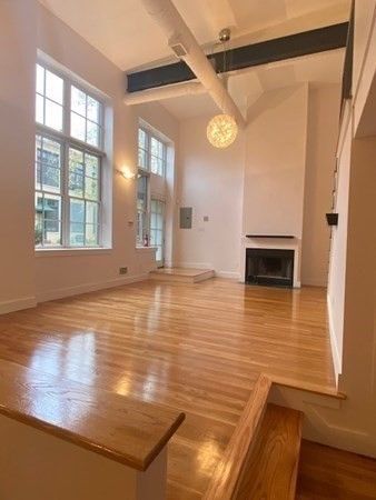 Chandelier, Empty room, Fireplace, Interior, Pendant Lights, Wood Texture Flooring