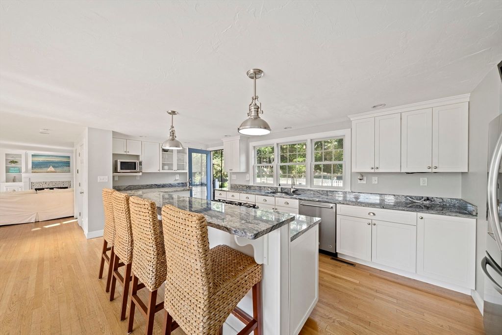 Interior, Kitchen, Pendant Lights, Stainless Steel Appliances, Wood Texture Flooring