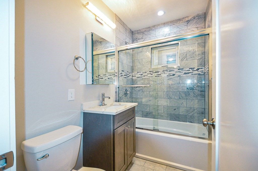 Bathroom, Glass Shower, Interior, Marble Walls, Recessed Lighting
