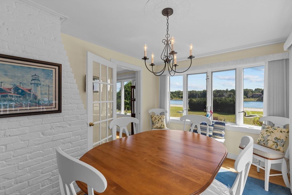 Chandelier, Dining room, Interior, Stone Walls, Water