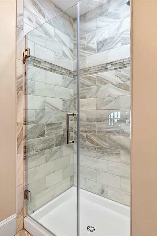 Bathroom, Glass Shower, Interior, Marble Walls
