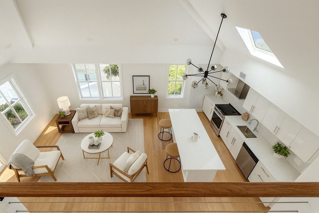 Interior, Living room, Pendant Lights, Wood Texture Flooring