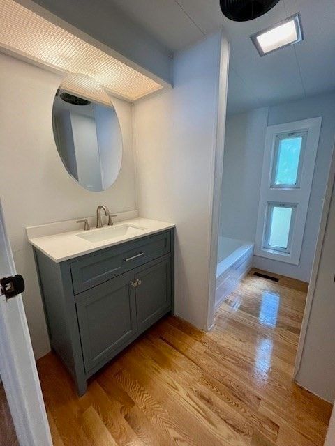 Bathroom, Interior, Wood Texture Flooring