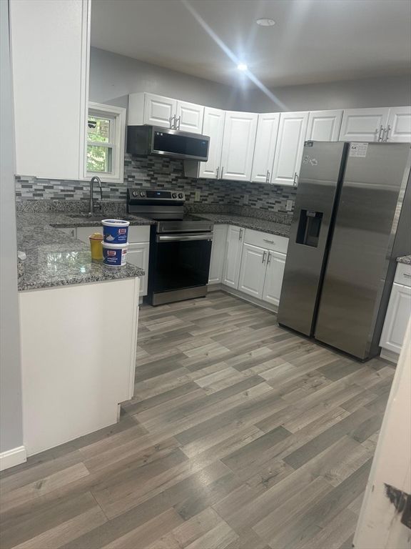 Interior, Kitchen, Stainless Steel Appliances, Wood Texture Flooring