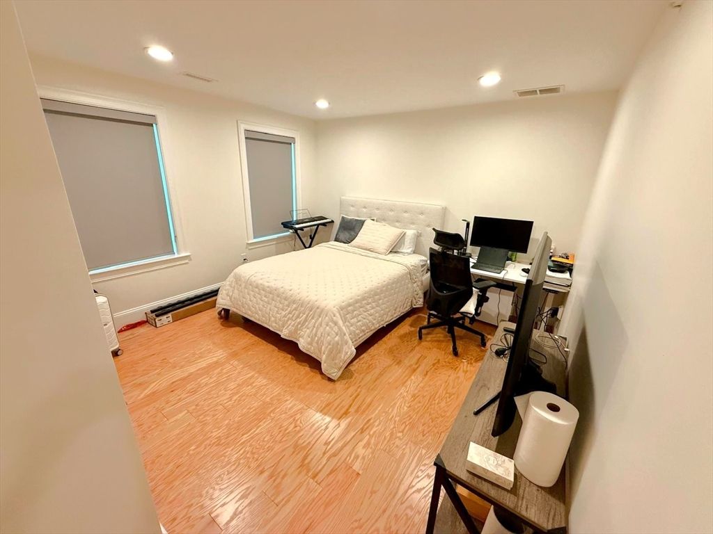 Bedroom, Home Office, Interior, Recessed Lighting, Wood Texture Flooring
