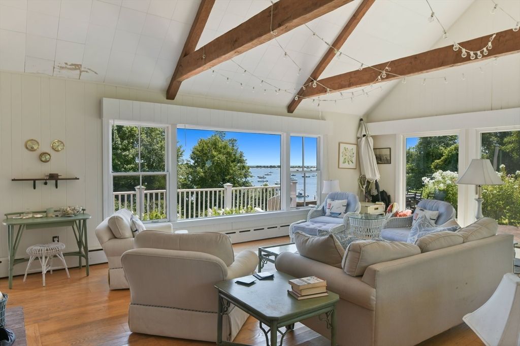 Interior, Living room, Water, Wooden Beams, Wood Texture Flooring