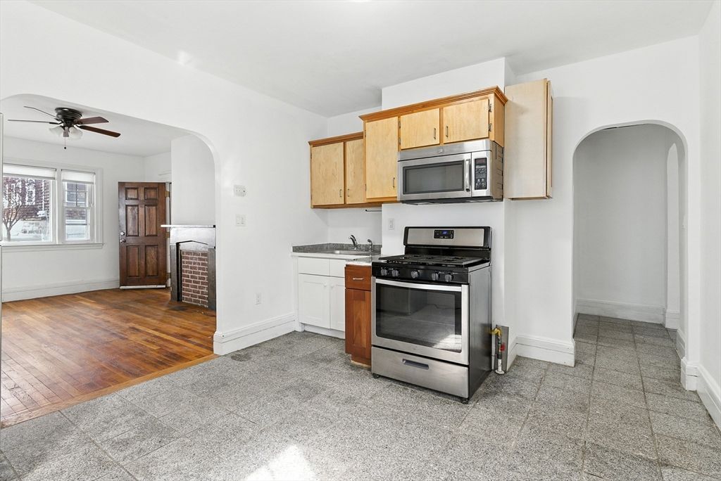 Interior, Kitchen, Stainless Steel Appliances, Wood Texture Flooring