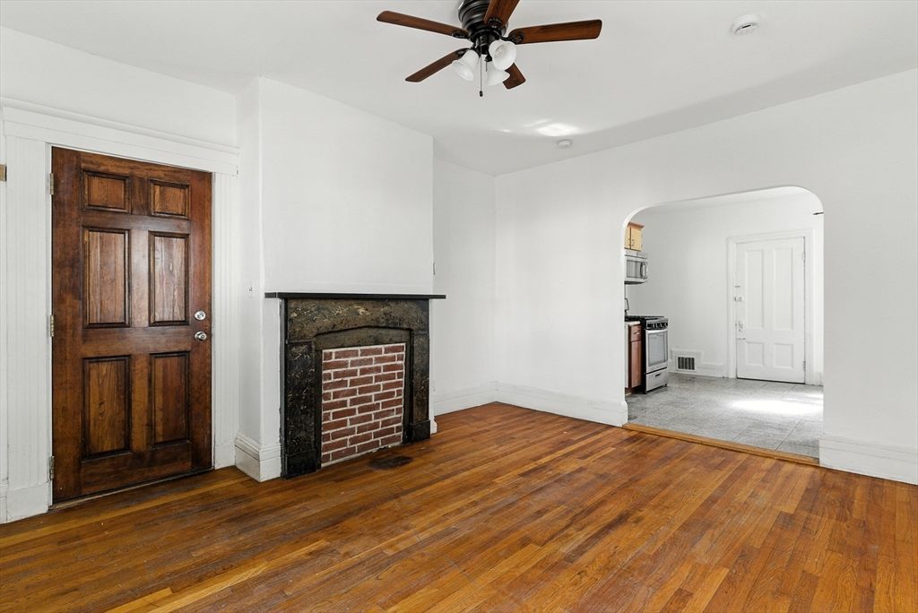 Empty room, Fireplace, Interior, Wood Texture Flooring