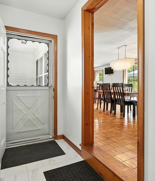 Chandelier, Dining room, Interior, Wood Texture Flooring