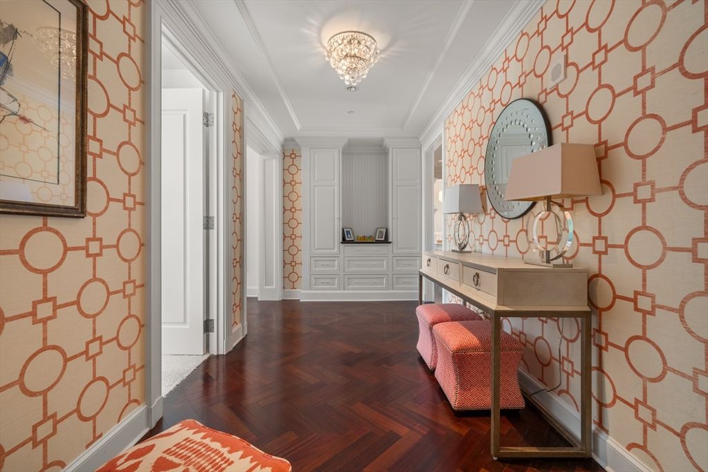 Chandelier, Interior, Recessed Lighting, Wood Texture Flooring