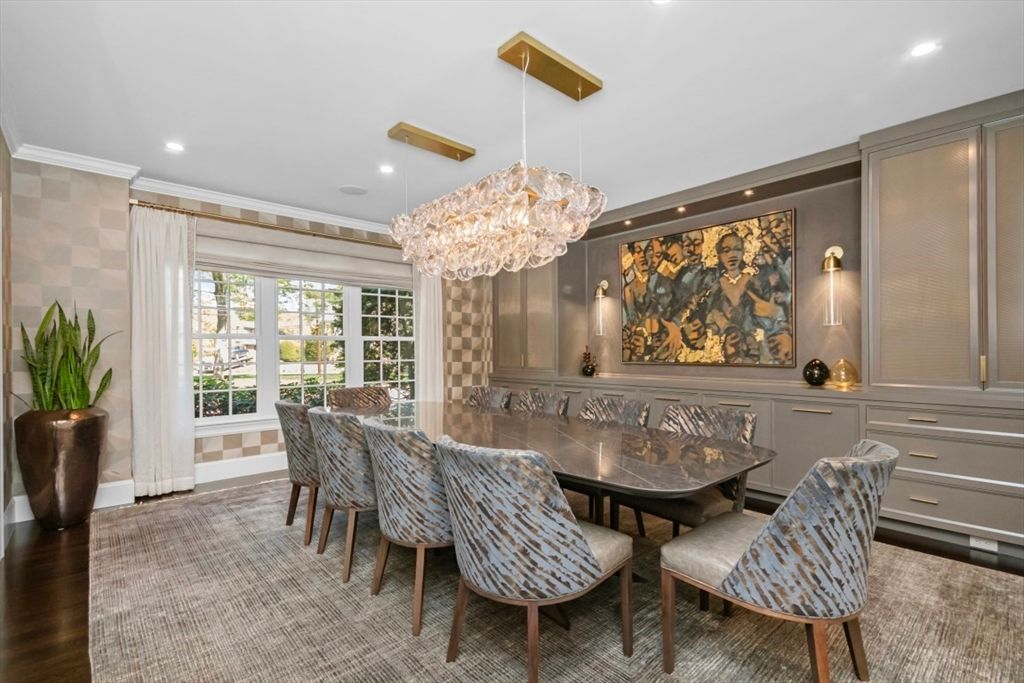 Chandelier, Dining room, Interior, Recessed Lighting
