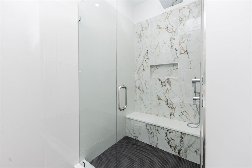 Bathroom, Glass Shower, Interior, Marble Walls