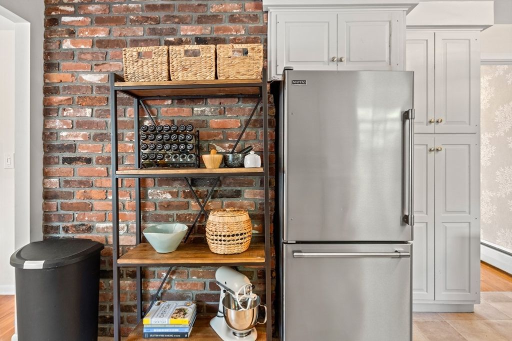 Interior, Kitchen, Stainless Steel Appliances, Stone Walls
