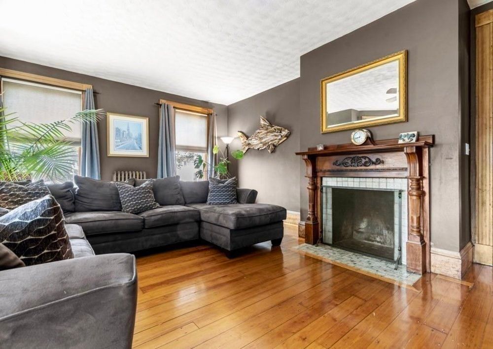 Fireplace, Interior, Living room, Wood Texture Flooring