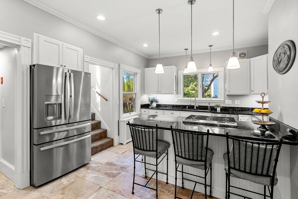 Interior, Kitchen, Pendant Lights, Recessed Lighting, Stainless Steel Appliances