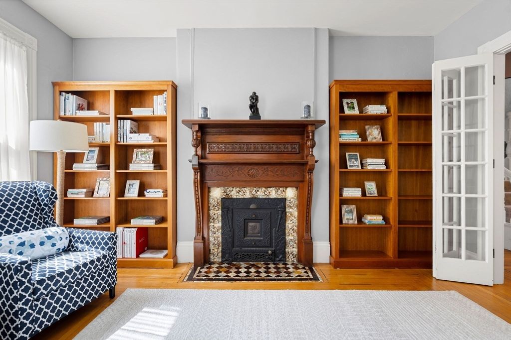 Fireplace, Interior, Wood Texture Flooring