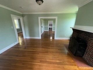 Empty room, Fireplace, Interior, Wood Texture Flooring