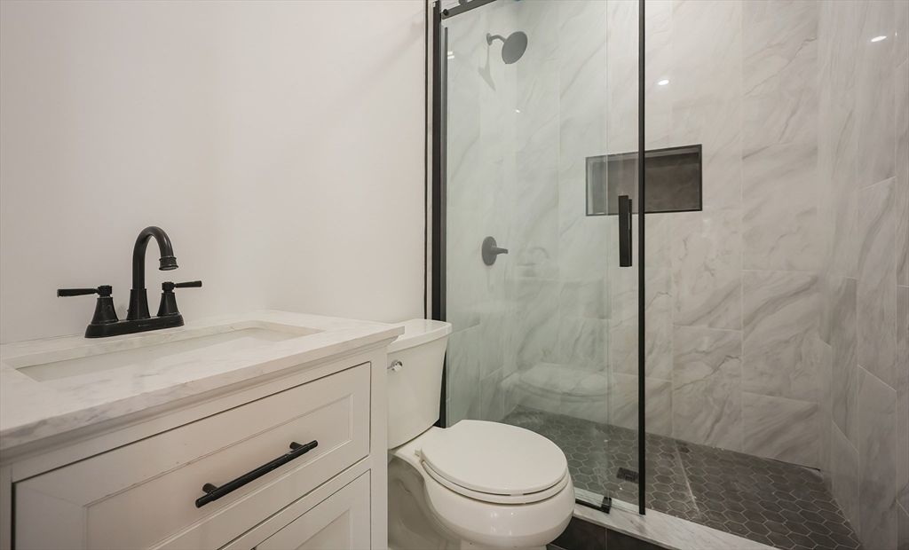Bathroom, Glass Shower, Interior, Marble Walls