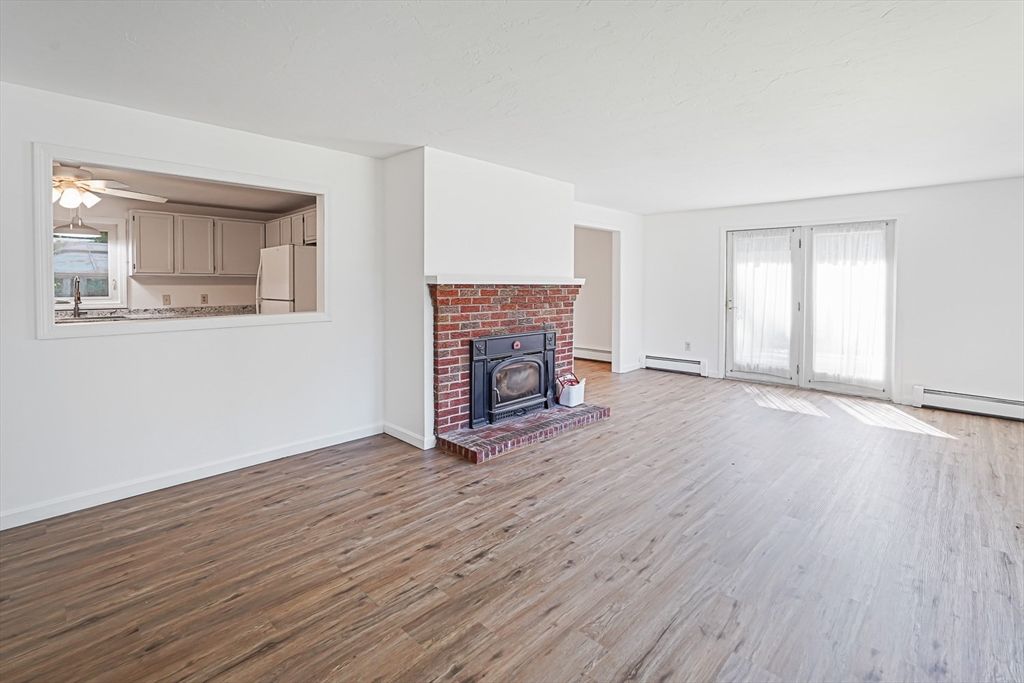 Empty room, Fireplace, Interior, Wood Texture Flooring