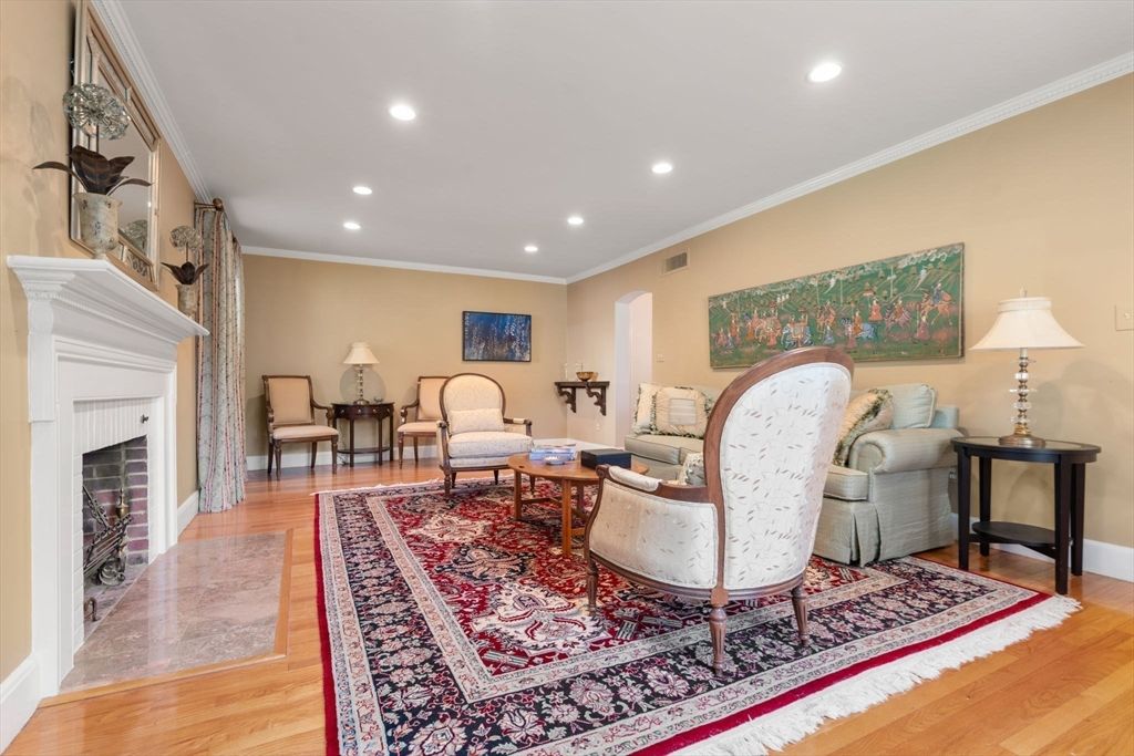 Fireplace, Interior, Recessed Lighting, Wood Texture Flooring