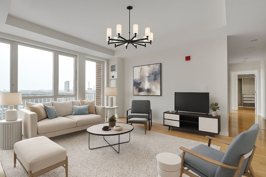 Interior, Living room, Pendant Lights, Wood Texture Flooring