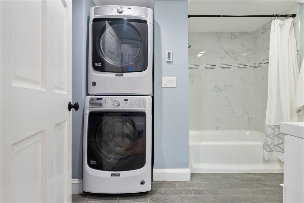 Bathroom, Interior, Marble Walls, Utility Closets, Washer