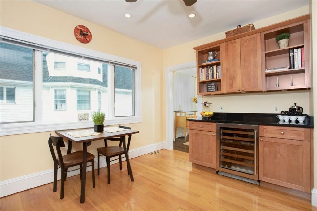 Dining room, Interior, Kitchen, Recessed Lighting, Wood Texture Flooring