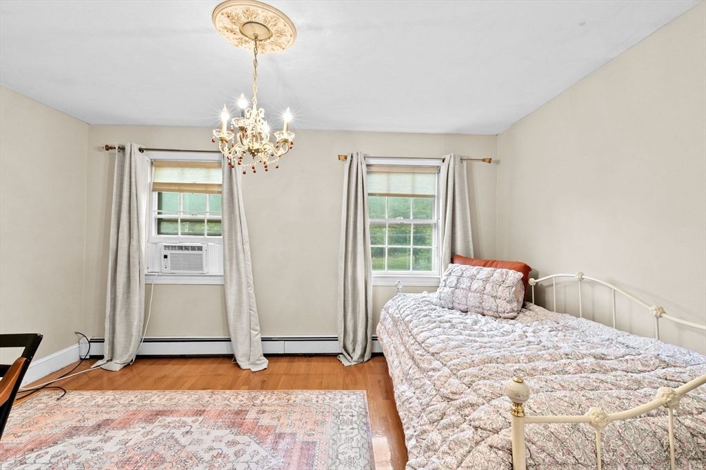 Bedroom, Chandelier, Interior, Wood Texture Flooring