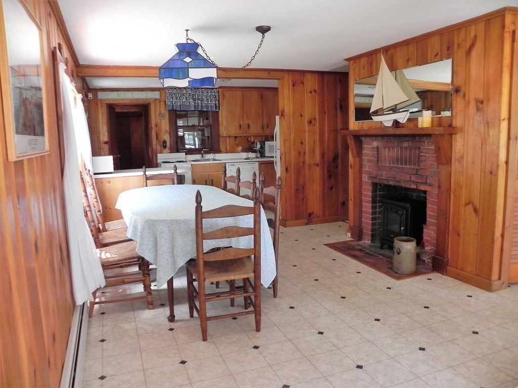 Dining room, Fireplace, Interior, Kitchen, Wooden Walls