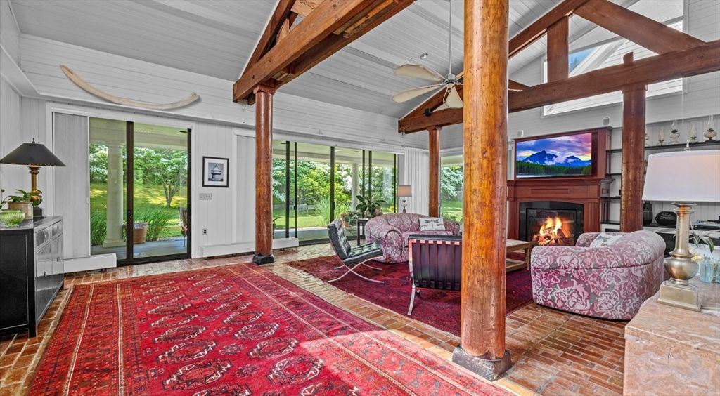 Fireplace, Interior, Living room, Wooden Beams