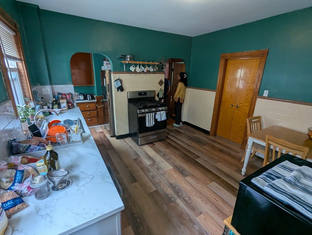 Interior, Kitchen, Stainless Steel Appliances, Wood Texture Flooring