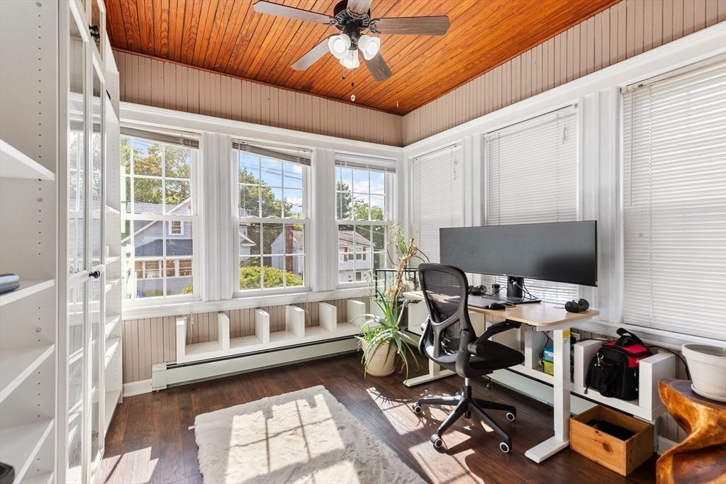 Home Office, Interior, Wooden Ceilings, Wood Texture Flooring