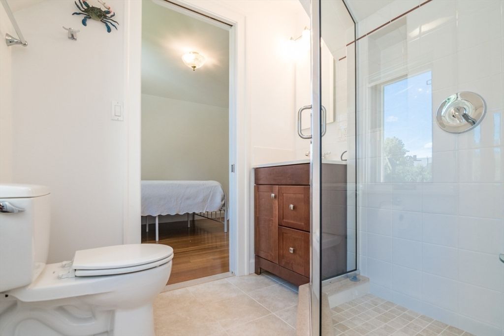 Bathroom, Bedroom, Glass Shower, Interior, Wood Texture Flooring