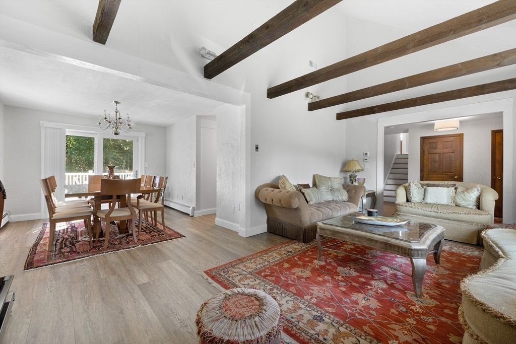 Dining room, Interior, Living room, Wooden Beams, Wood Texture Flooring