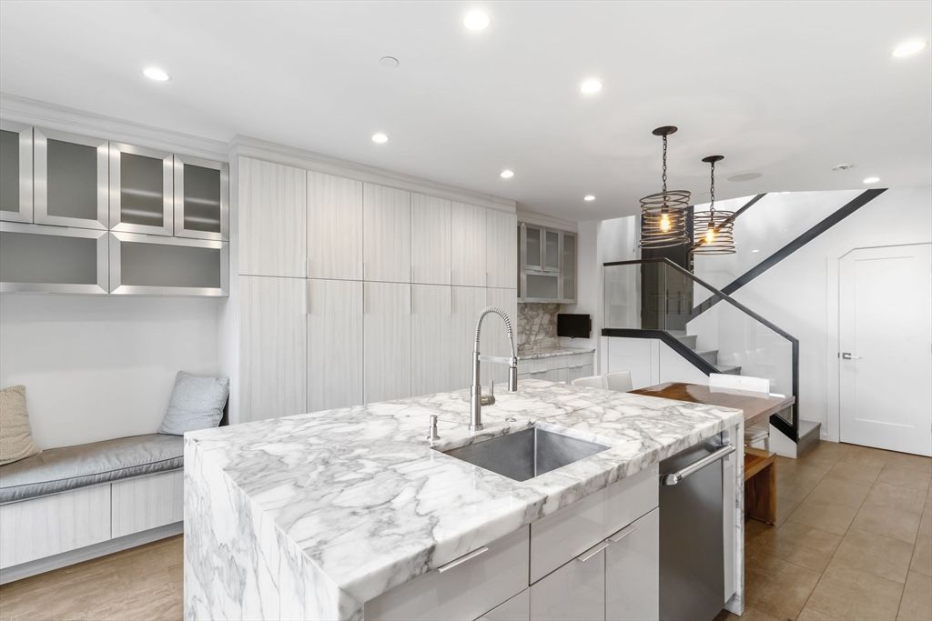 Interior, Kitchen, Pendant Lights, Recessed Lighting, Stainless Steel Appliances